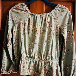 NWT Children’s Place peplum blouse - L (10/12)  - green floral